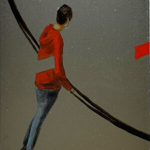 el hombre de polerón rojo